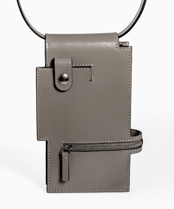 Merryl Tielman | shiny gray Jimmy pouch/crossbody bag