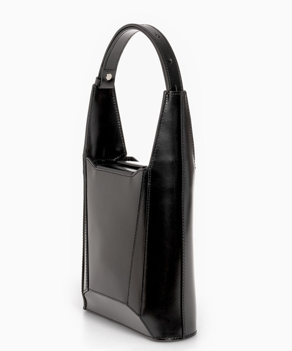 Merryl Tielman | shiny black Kristel handbag/mini-tote