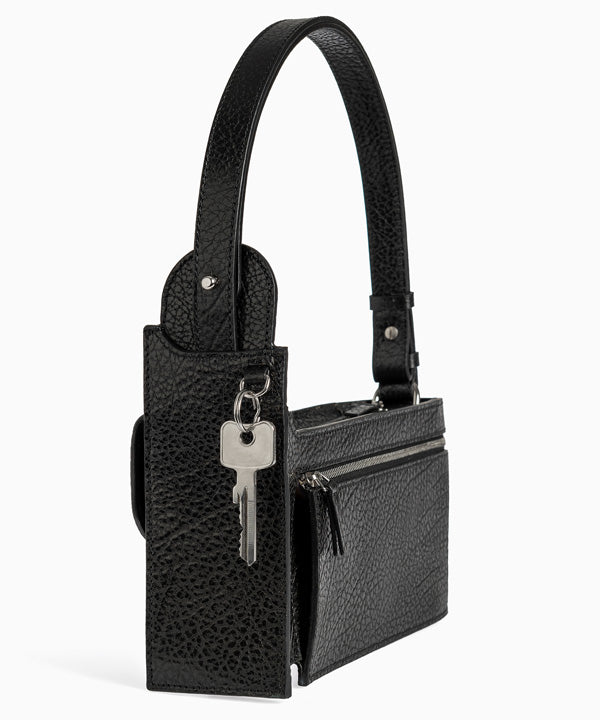 Merryl Tielman | black pebbled Louwrens shoulder bag