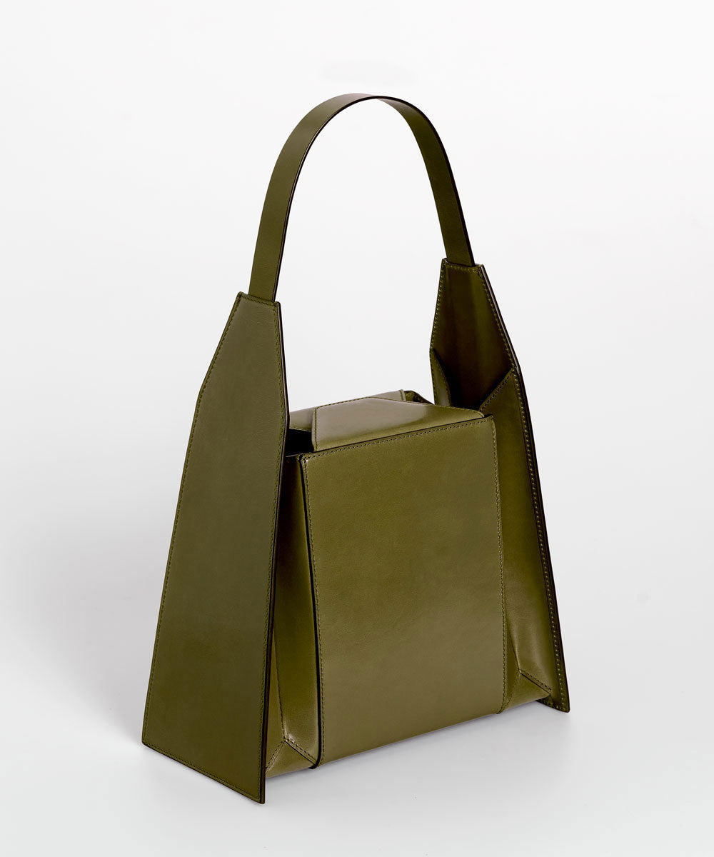 Merryl Tielman | shiny olive Angelo handbag