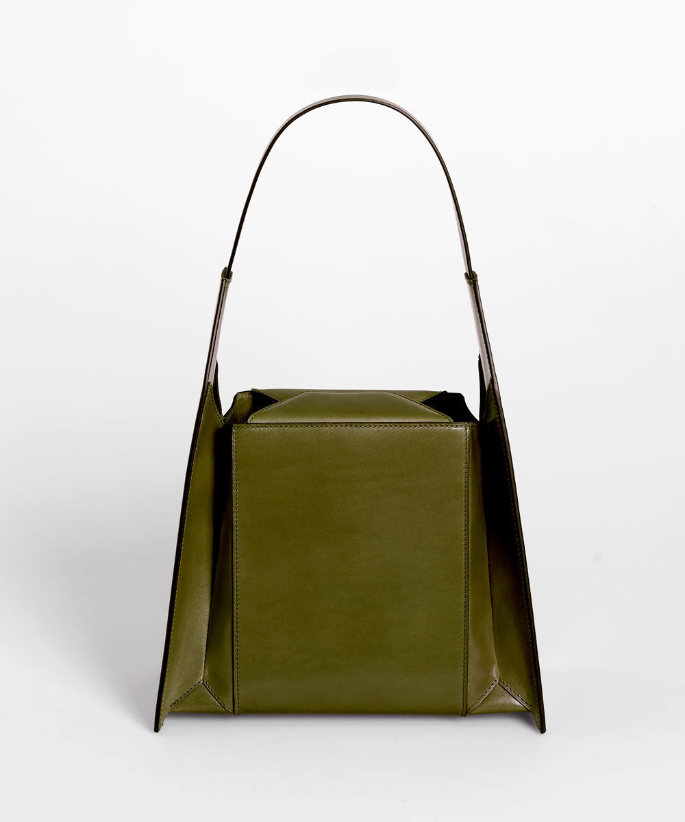 Merryl Tielman | shiny olive Angelo handbag