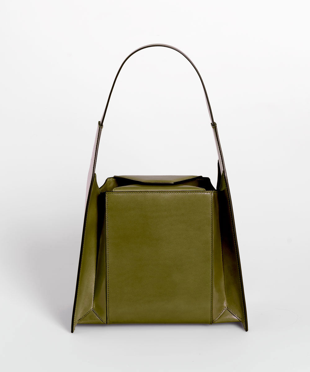 Merryl Tielman | shiny olive Angelo handbag