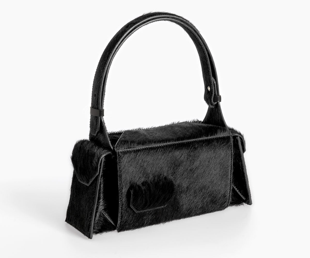 Merryl Tielman | black pony Barbara-mini hand/shoulder bag
