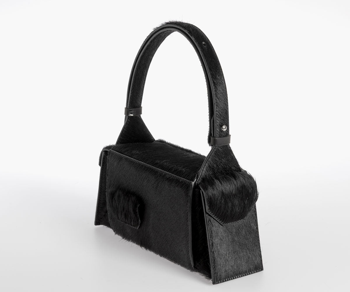 Merryl Tielman | black pony Barbara-mini hand/shoulder bag