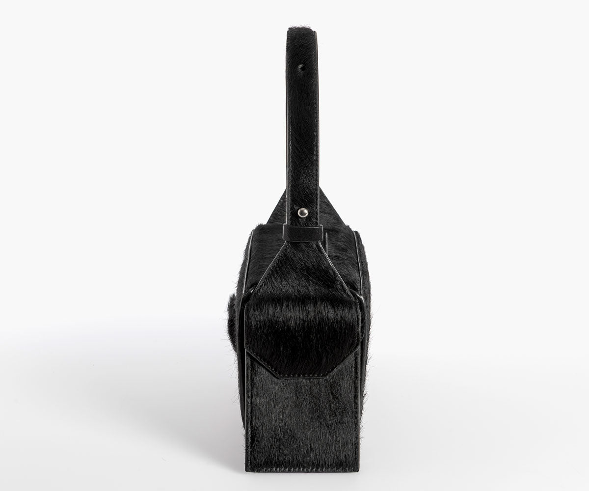 Merryl Tielman | black pony Barbara-mini hand/shoulder bag