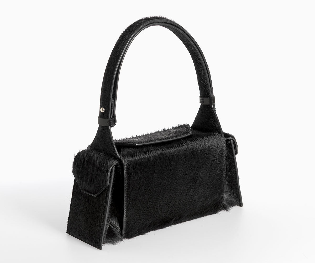 Merryl Tielman | black pony Barbara-mini hand/shoulder bag