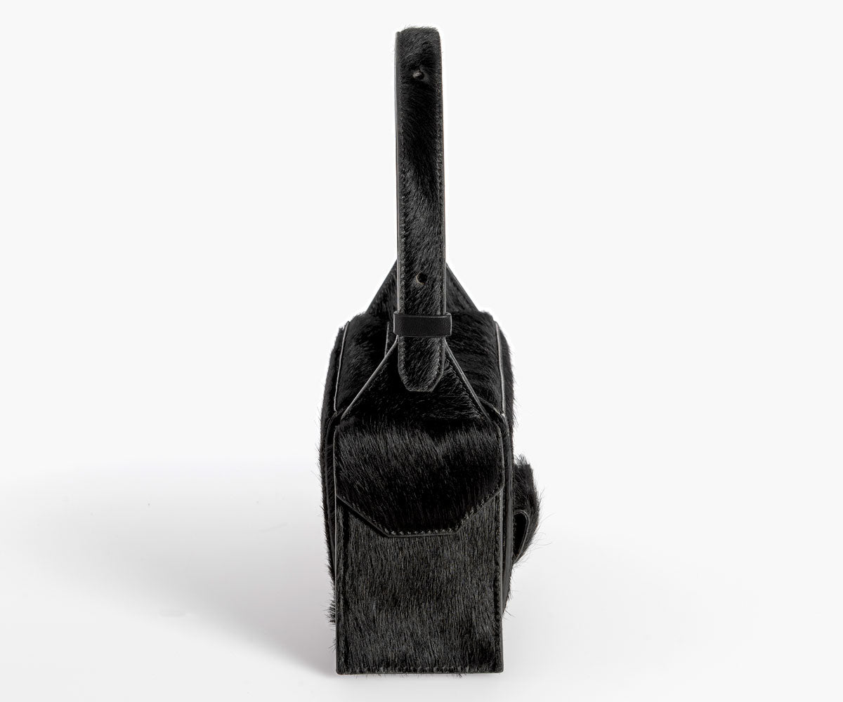Merryl Tielman | black pony Barbara-mini hand/shoulder bag