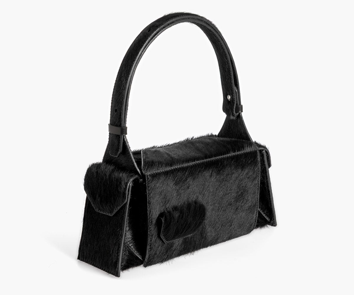 Merryl Tielman | black pony Barbara-mini hand/shoulder bag