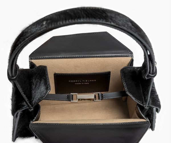 Merryl Tielman | black pony Barbara-mini hand/shoulder bag