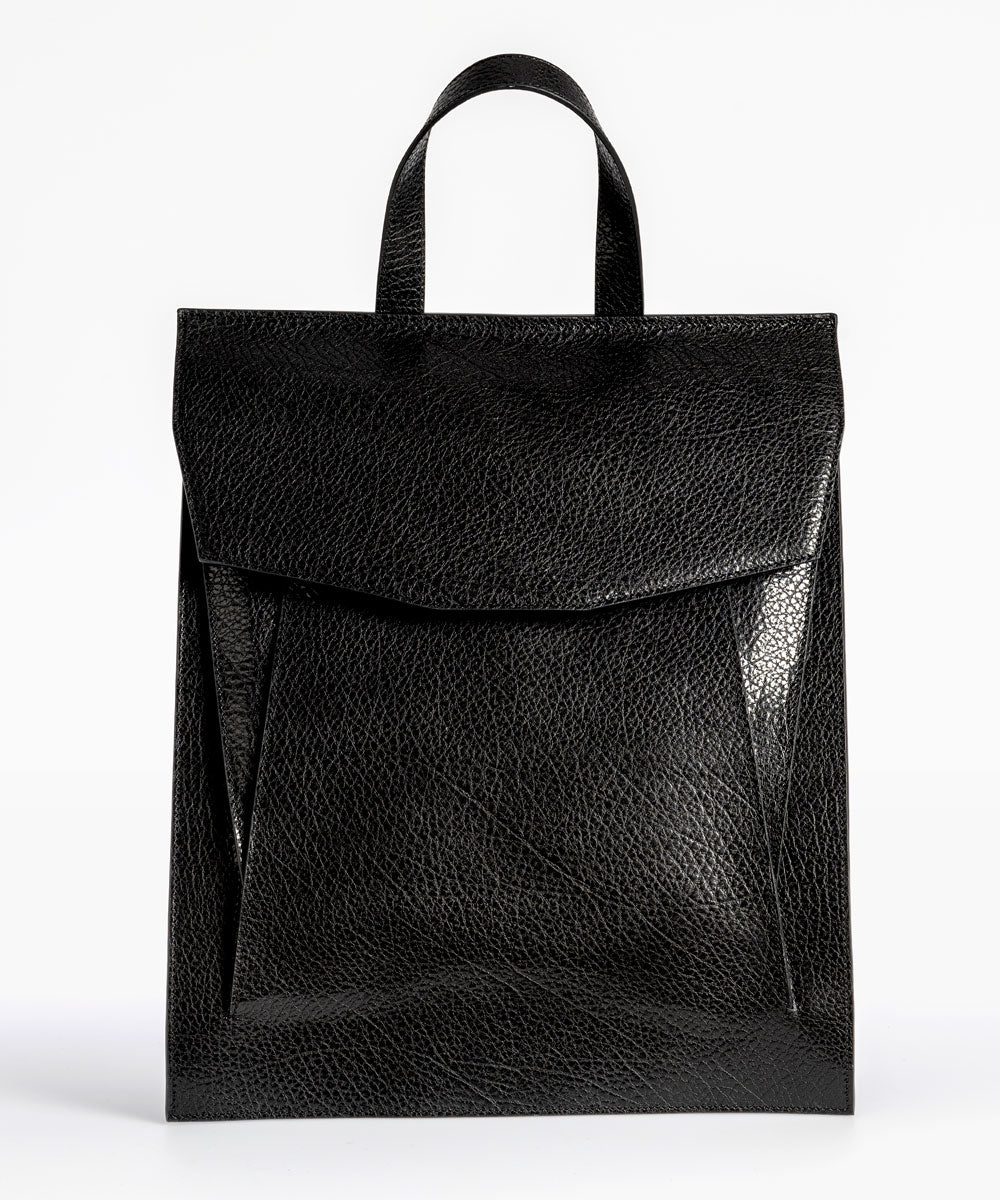 Merryl Tielman | black pebbled Claudie backpack/tote bag
