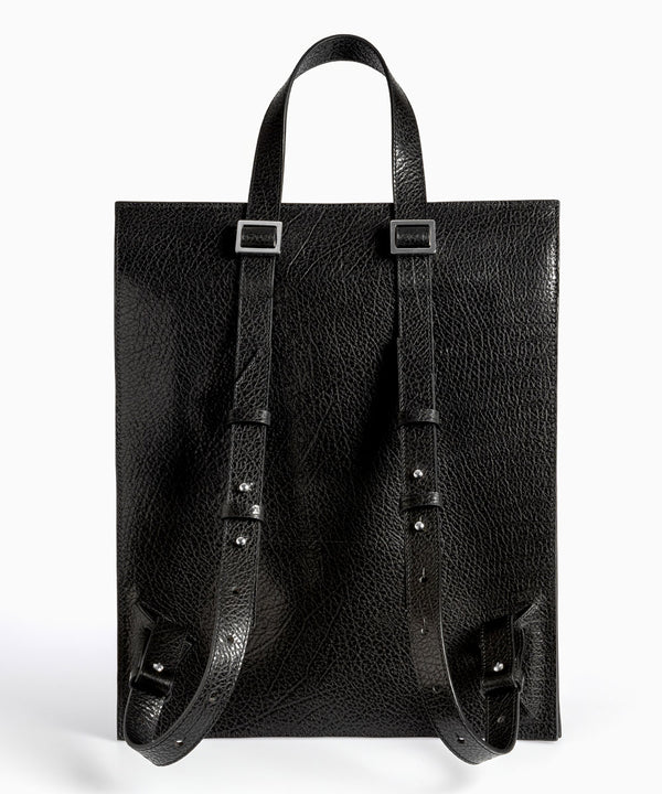 Merryl Tielman | black pebbled Claudie backpack/tote bag