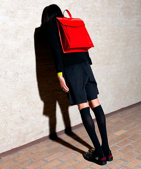 Merryl Tielman | shiny red Claudie backpack/tote bag