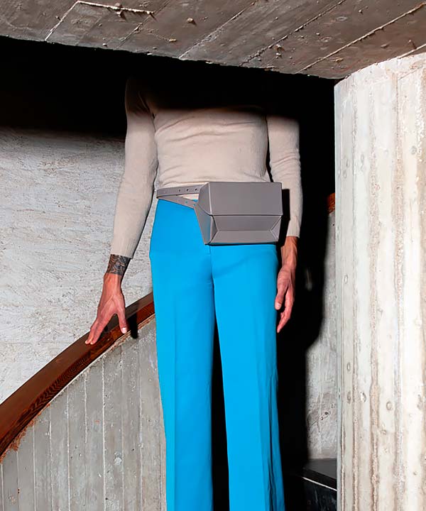 Merryl Tielman | shiny gray Debby belt/crossbody bag