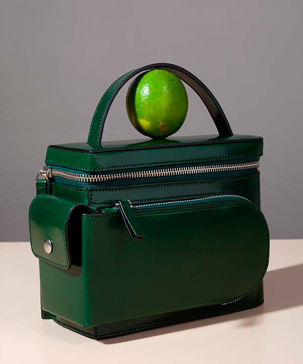 Merryl Tielman | shiny dark green Esther hand/shoulder bag