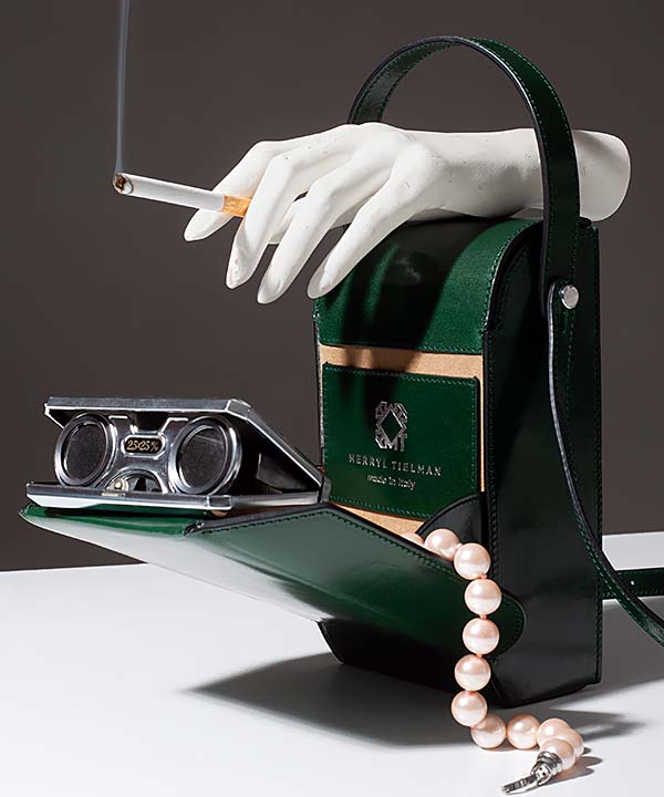 Merryl Tielman | shiny dark green Frank crossbody bag