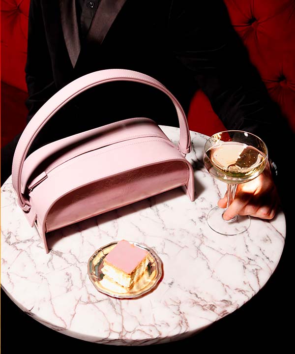 Merryl Tielman | crackle mauve Paola hand/shoulder bag