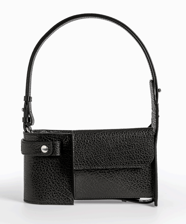 Merryl Tielman | black pebbled Louwrens shoulder bag