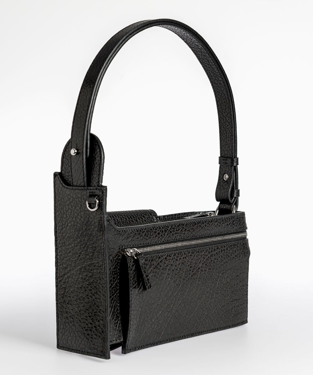 Merryl Tielman | black pebbled Louwrens shoulder bag