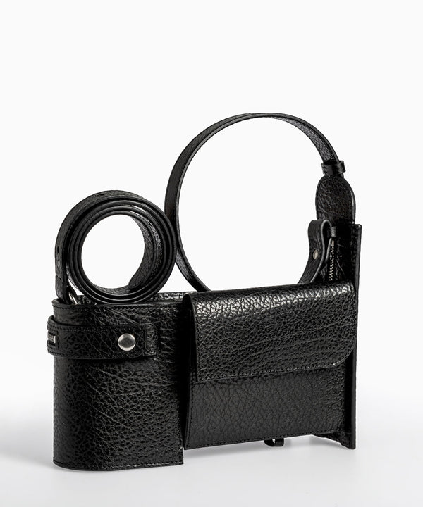 Merryl Tielman | black pebbled Louwrens shoulder bag