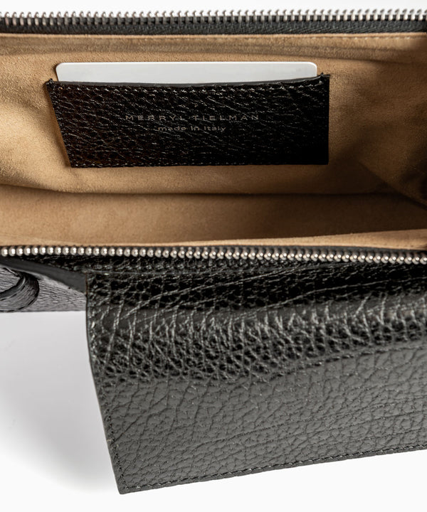 Merryl Tielman | black pebbled Louwrens shoulder bag